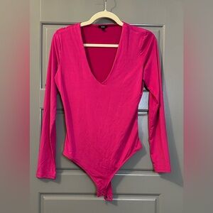 Express Fuchsia Long Sleeve Bodysuit